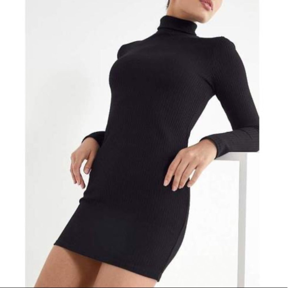 Uo Ribbed Turtleneck Mini Dress